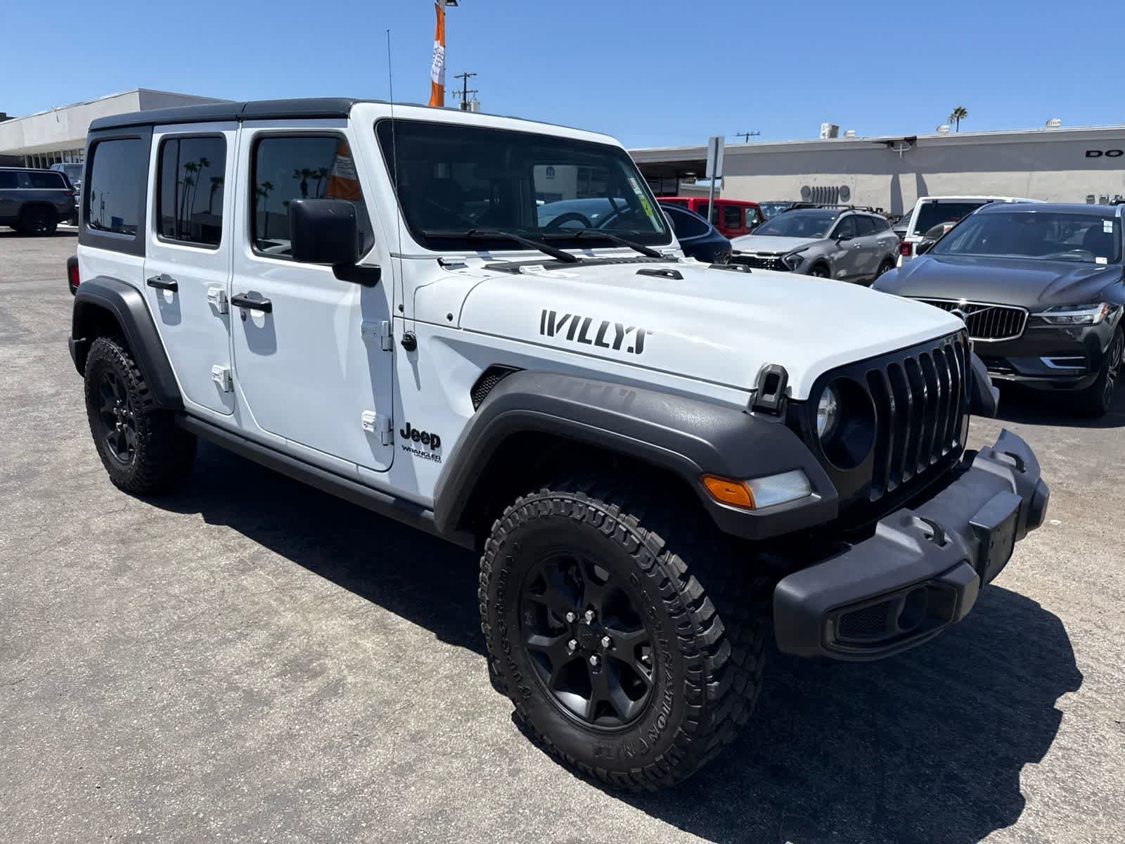 Used 2021 Bright White Clearcoat Jeep Unlimited Willys Sport image 8