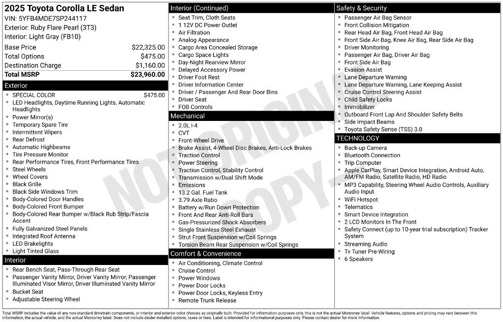 Certified Used 2025 Red Toyota LE image 2