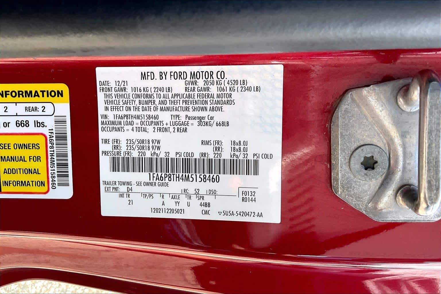 Used 2021 Rapid Red Metallic Tinted Clearcoat Ford EcoBoost image 28