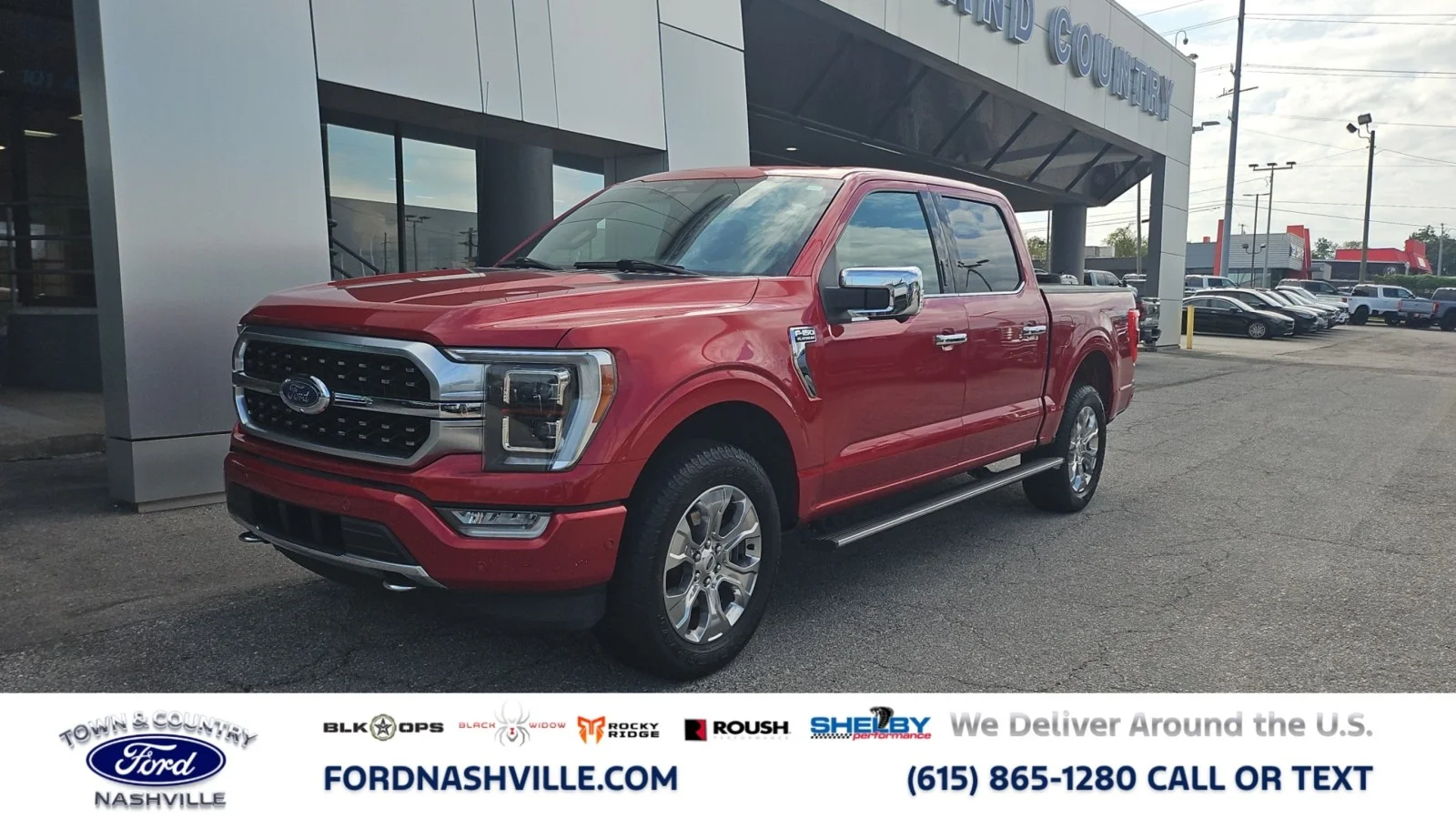 Used 2021 Red Ford Platinum 4WD image 1