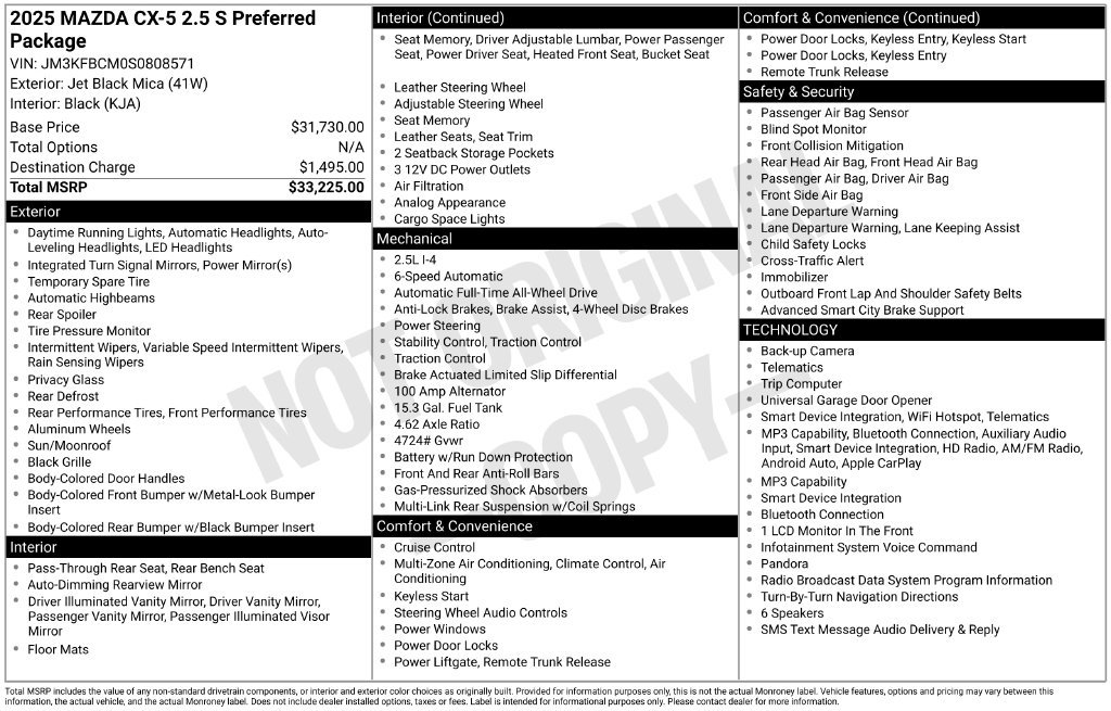Used 2025 Black Mazda 2.5 S Preferred Package image 4