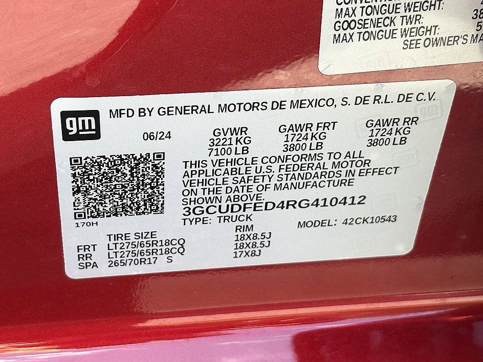 Used 2024 Radiant Red Tintcoat Chevrolet LT Trail Boss image 23