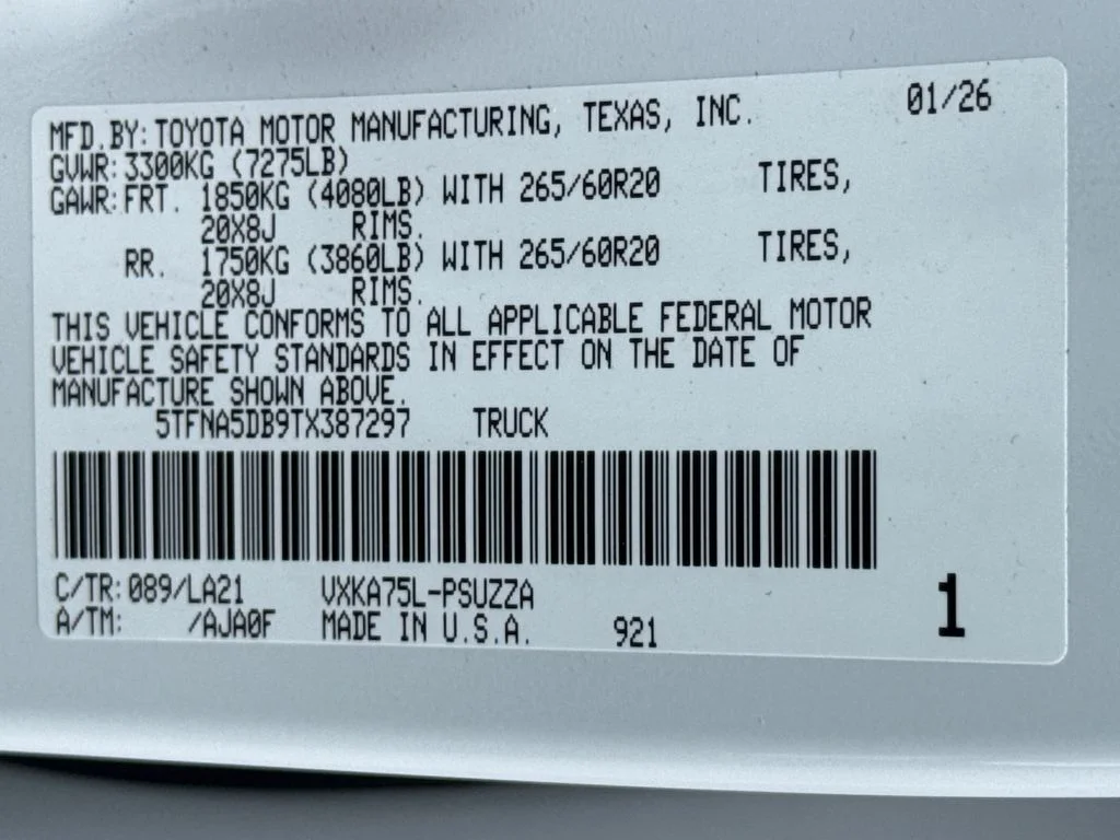 New 2026 White Toyota Platinum image 30