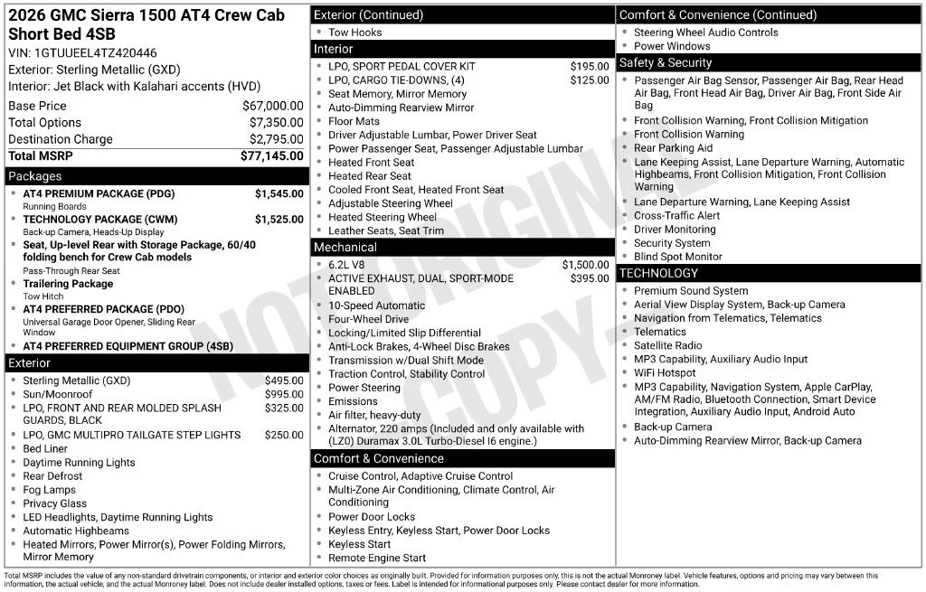 New 2026 Sterling Metallic GMC AT4 image 17