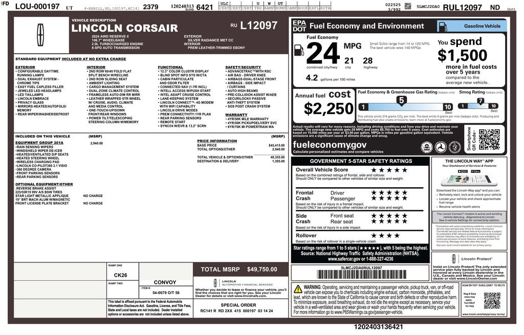 Used 2024 Radiance Metallic Lincoln Reserve image 3