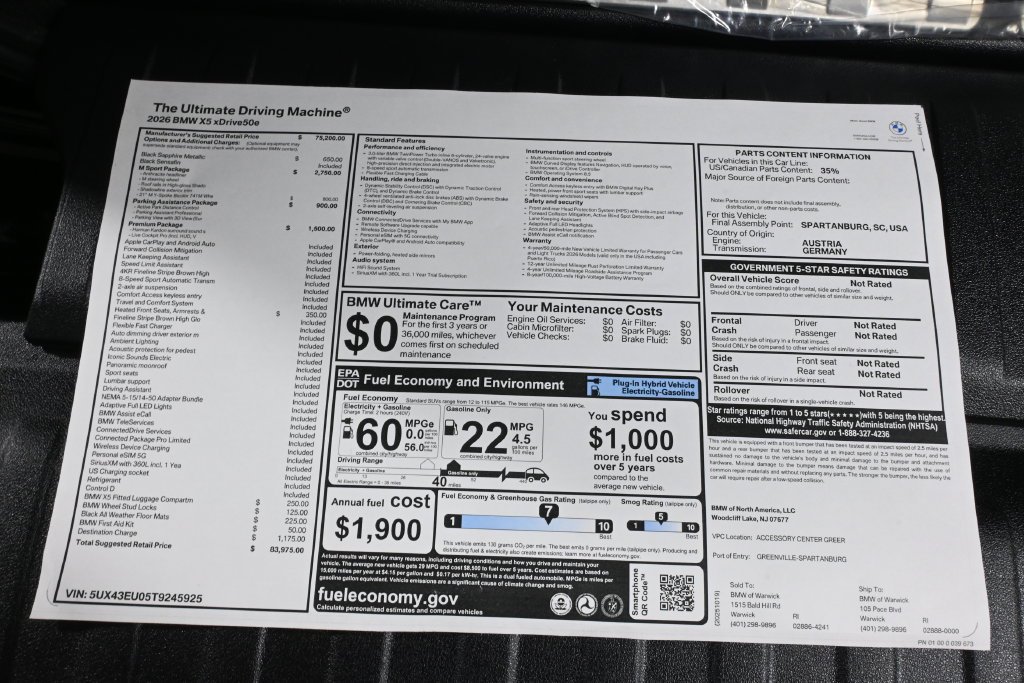 Used 2026 Black BMW xDrive50e image 39