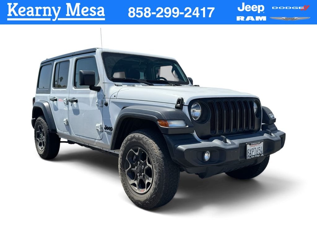 Used 2021 White Jeep Unlimited Sport S image 1