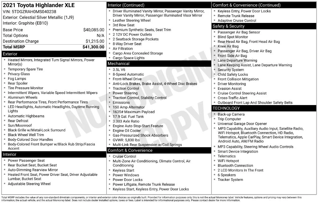 Used 2021 Silver Toyota XLE image 19