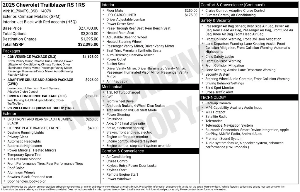 Used 2025 Red Chevrolet RS image 6