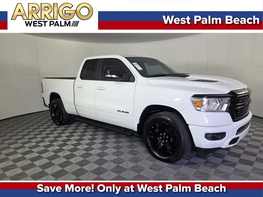 Used 2021 Bright White Clearcoat Ram Big Horn image 1