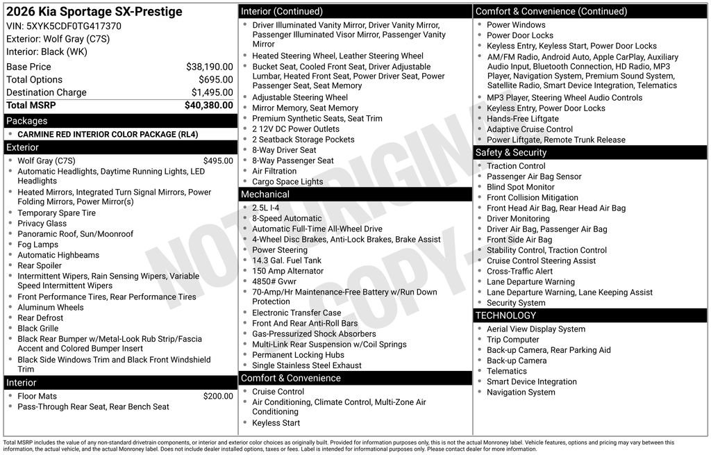 New 2026 Gray Kia SX-Prestige image 6