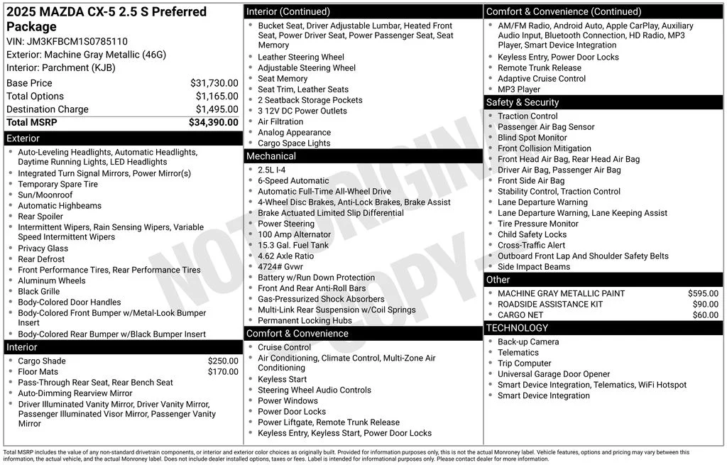 Certified Used 2025 Gray Mazda 2.5 S Preferred Package image 2