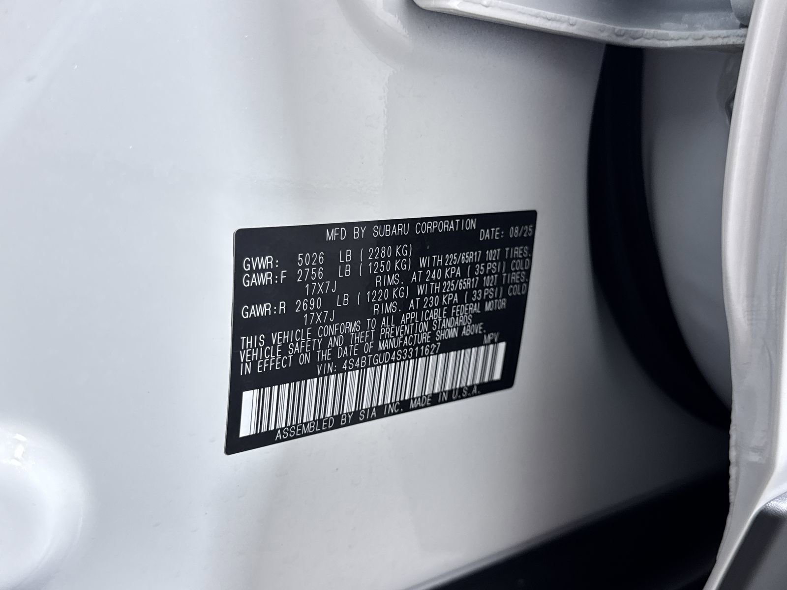 Certified Used 2025 Crystal White Pearl Subaru Wilderness image 12