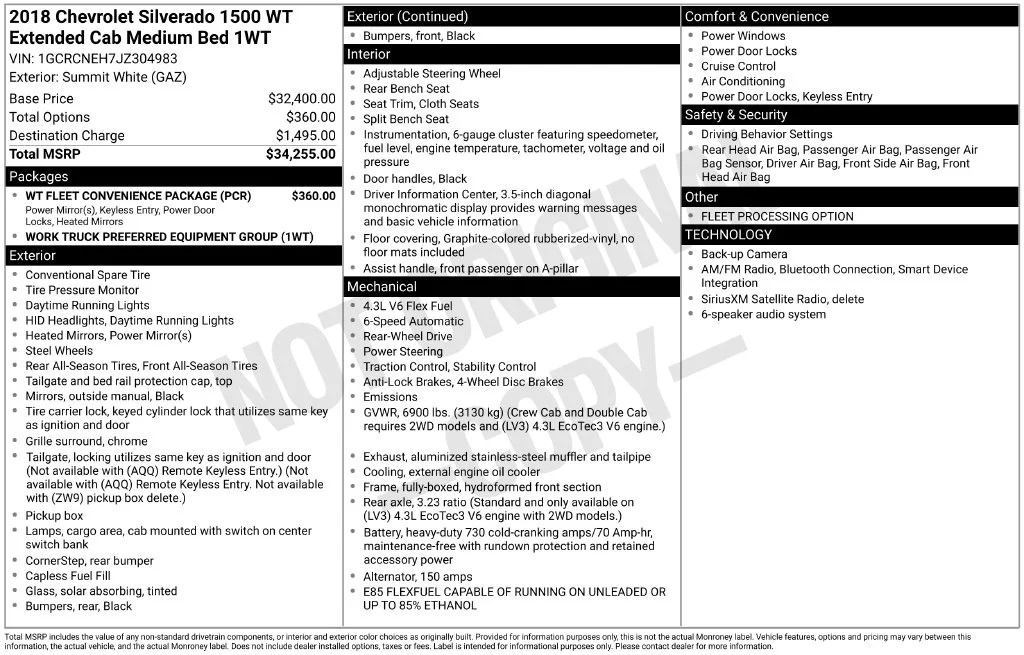 Used 2018 White Chevrolet WT image 10