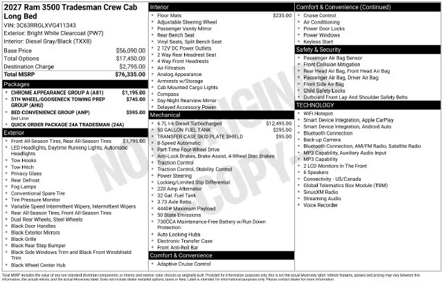New 2027 Bright White Clear-Coat Exterior Paint RAM Tradesman image 4
