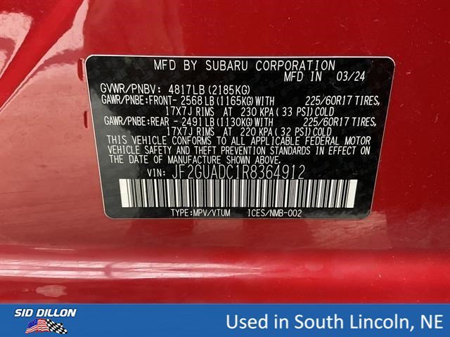 Used 2024 Pure Red Subaru Premium image 15