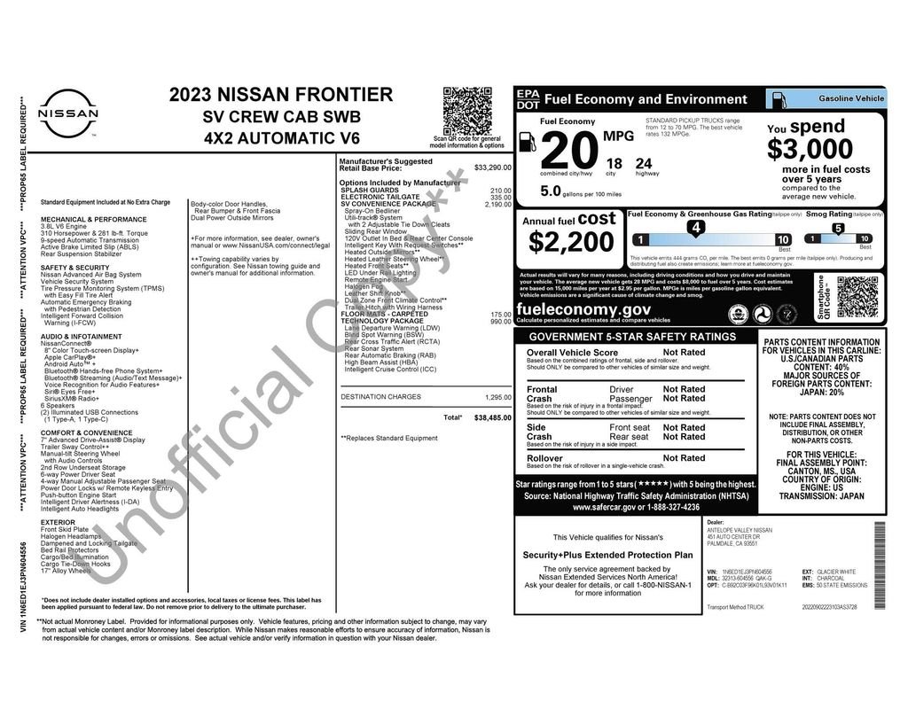 Used 2023 White Nissan SV image 2