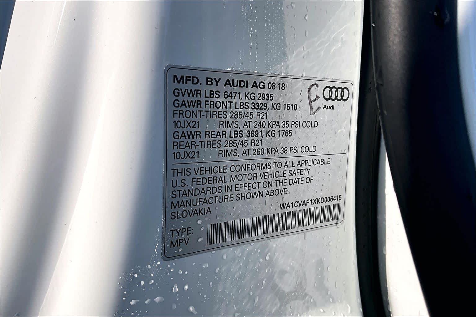 Used 2019 Glacier White Metallic Audi Prestige image 32