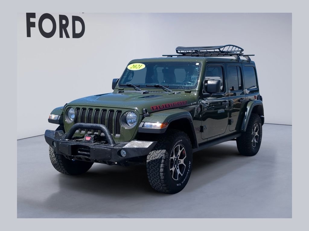 Used 2021 Green Jeep Unlimited Rubicon image 1