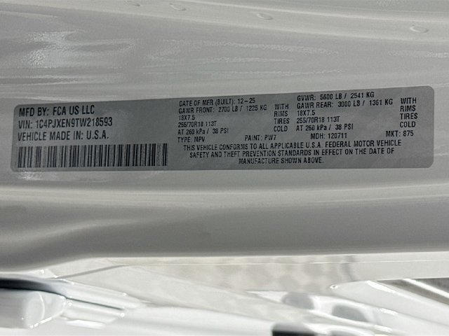 New 2026 Bright White Clear-Coat Exterior Paint Jeep Sahara image 30