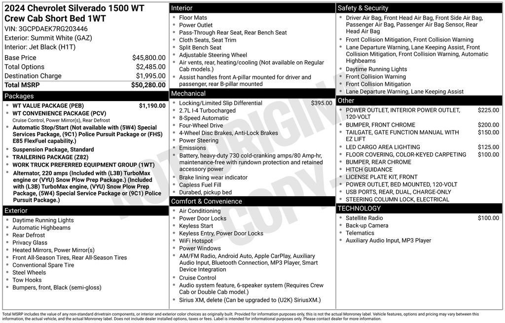 Used 2024 Summit White Chevrolet WT image 5