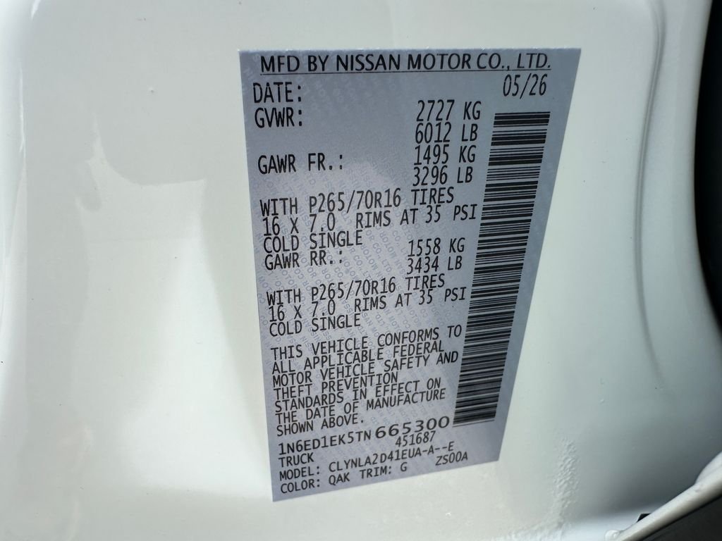 New 2026 Glacier White Nissan Crew Cab S image 11