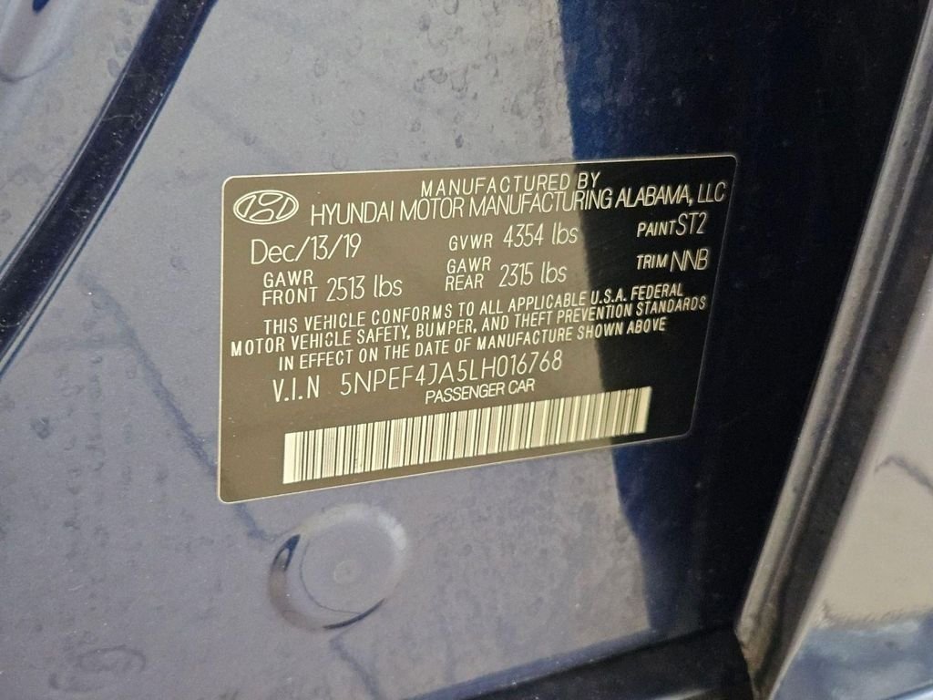 Used 2020 Stormy Blue Hyundai SEL image 33