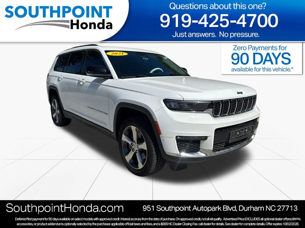 Used 2021 Bright White Clearcoat Jeep Limited image 1