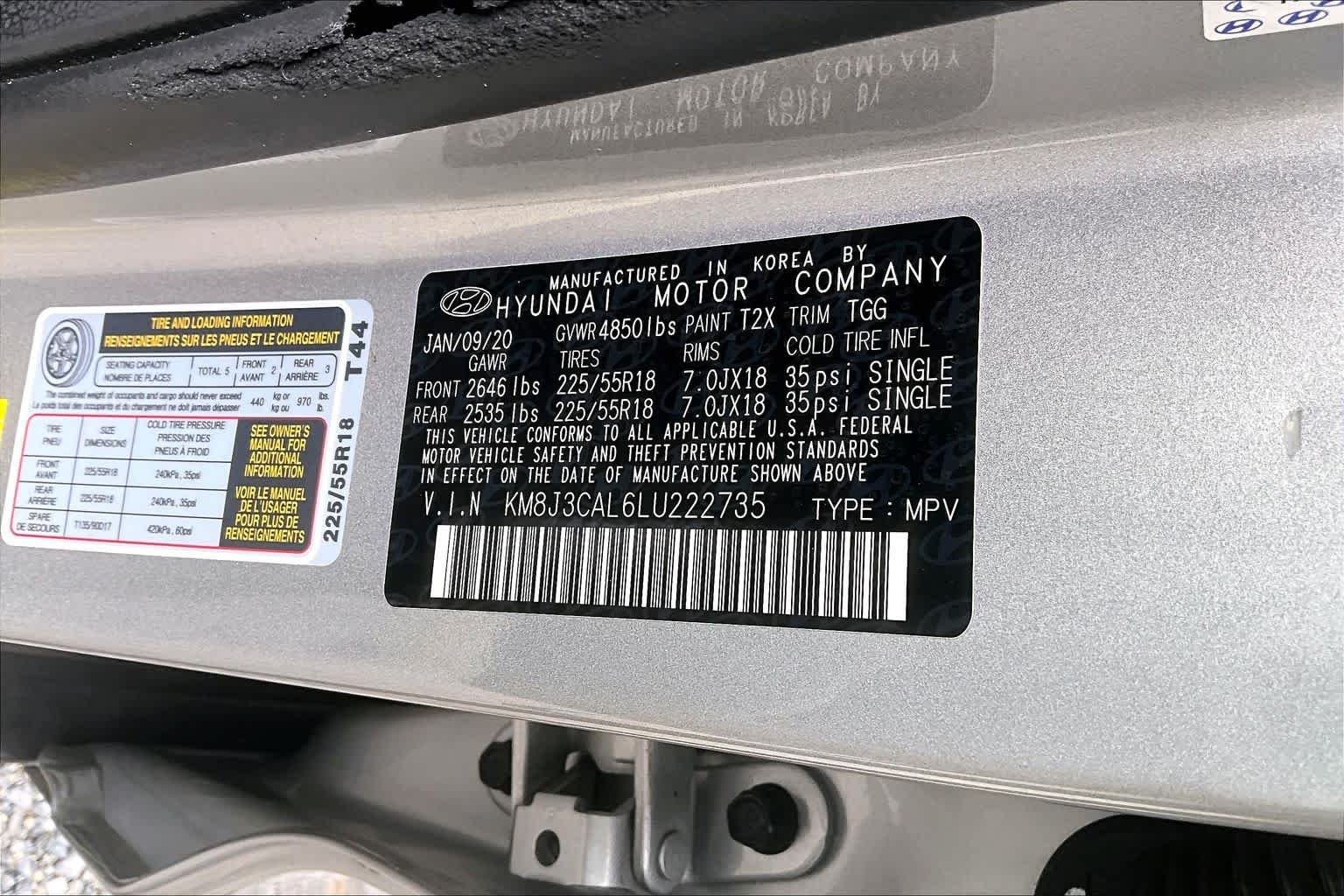 Used 2020 Stellar Silver Hyundai SEL image 34