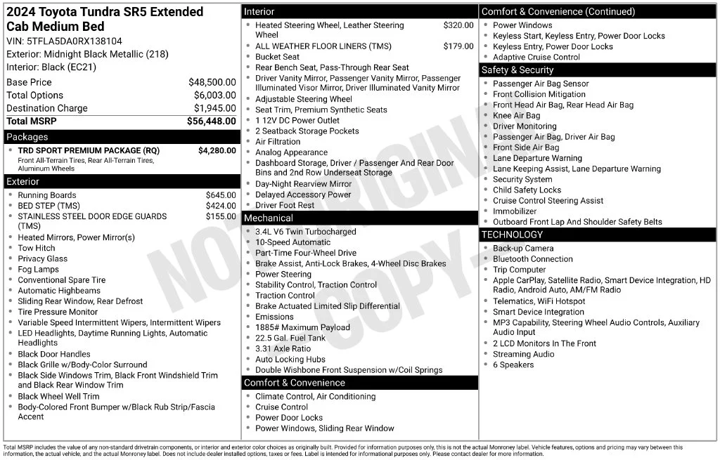 Used 2024 Black Toyota SR5 image 2