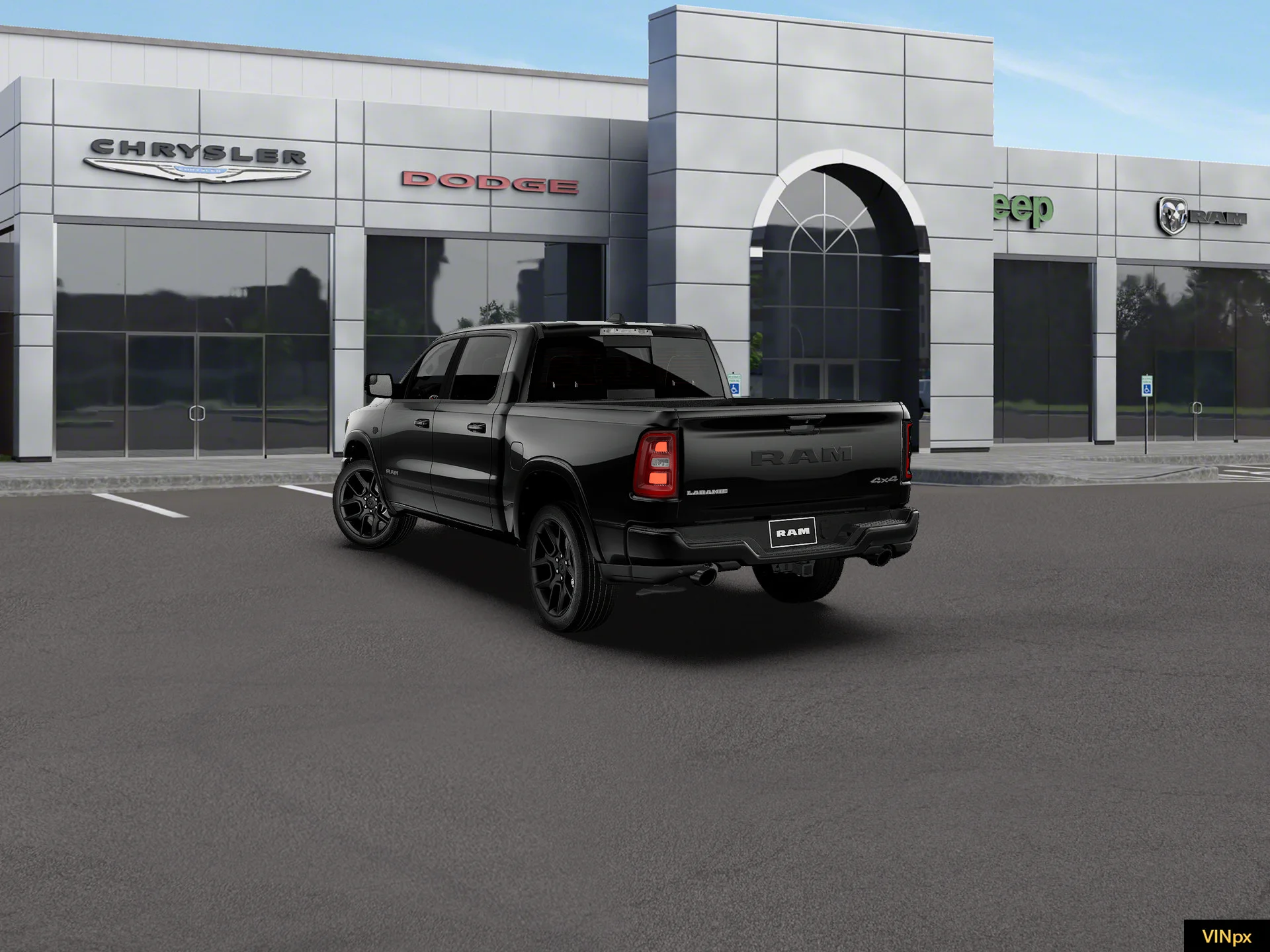 New 2027 Diamond Black Crystal Pearl-Coat Exterior Paint RAM Laramie image 5