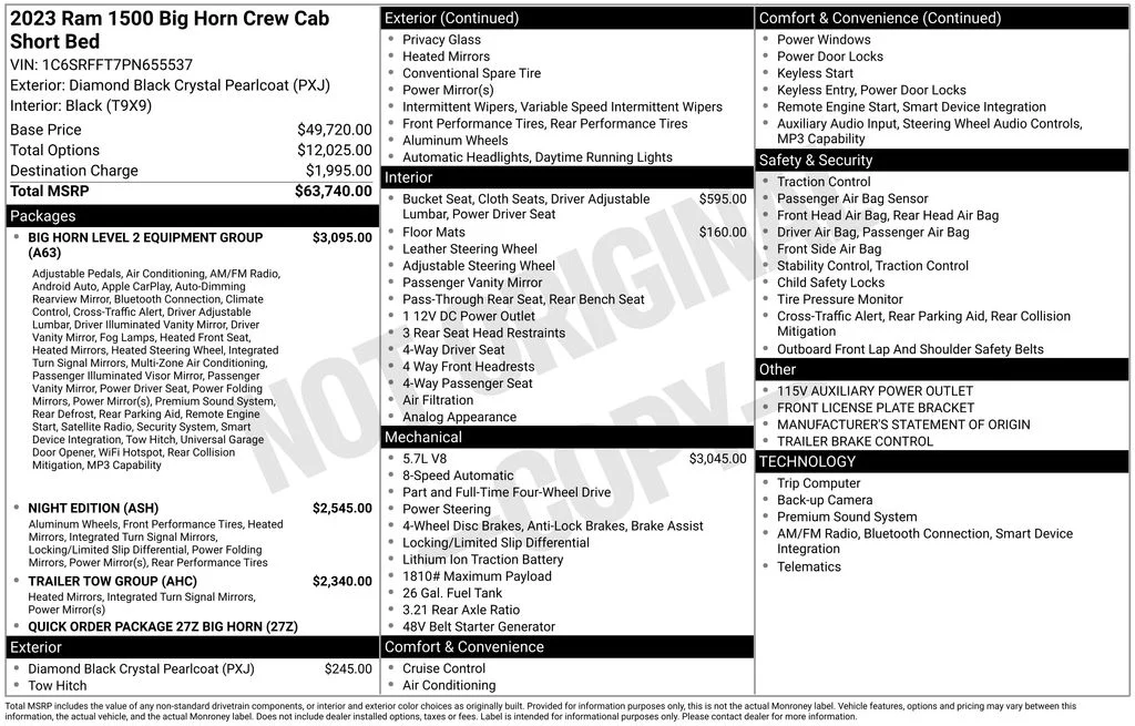 Certified Used 2023 Black Ram Big Horn/Lone Star image 9