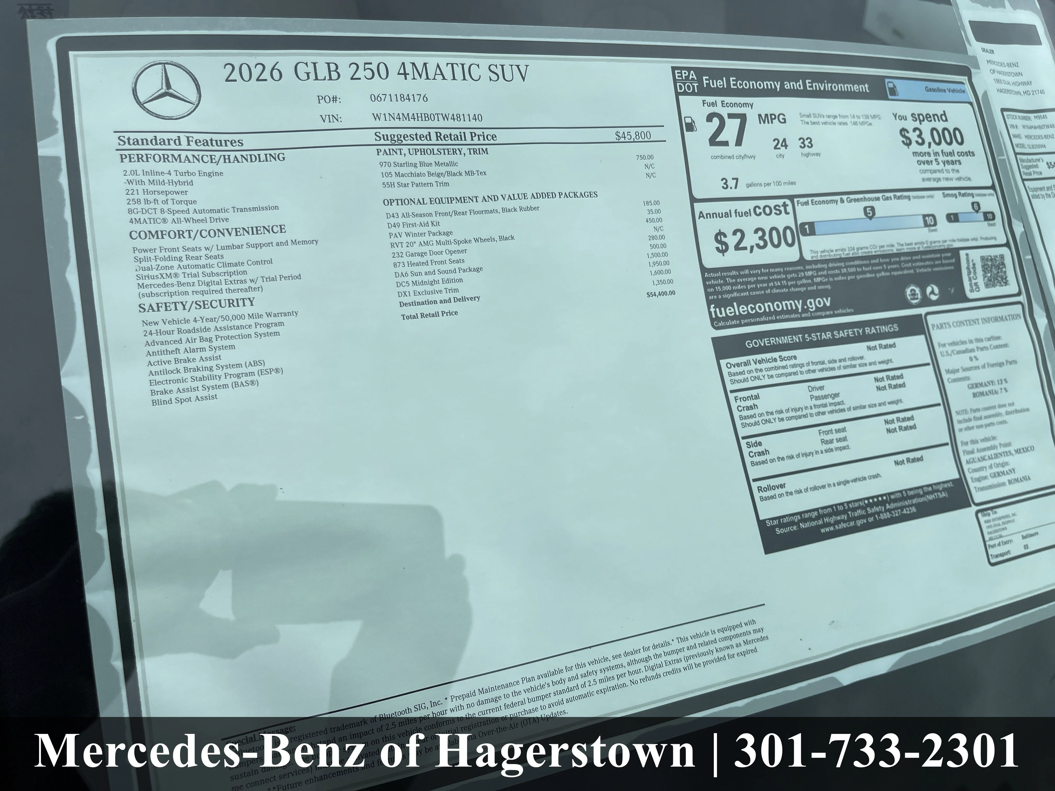 New 2026 Starling Blue Metallic Mercedes-Benz GLB 250 4MATIC® SUV image 10