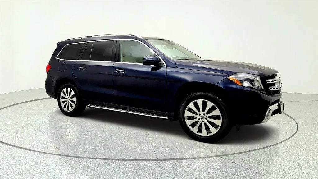 Used 2018 Lunar Blue Metallic Mercedes-Benz GLS 450 4MATIC® SUV w/ Premium Pkg, Pano Roof & H/K Sound image 3