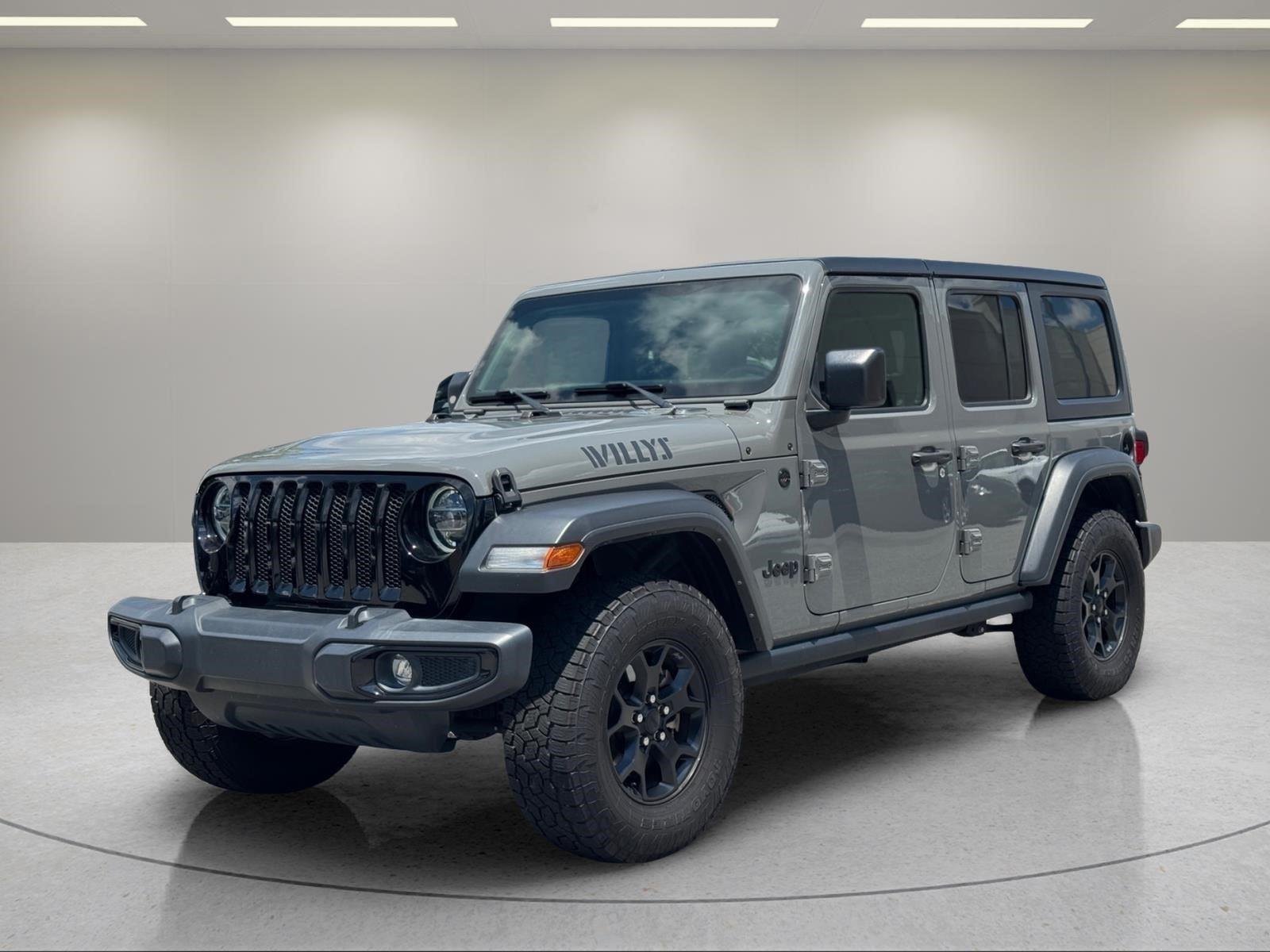 Used 2021 Granite Crystal Metallic Clearcoat Jeep Unlimited Willys image 1