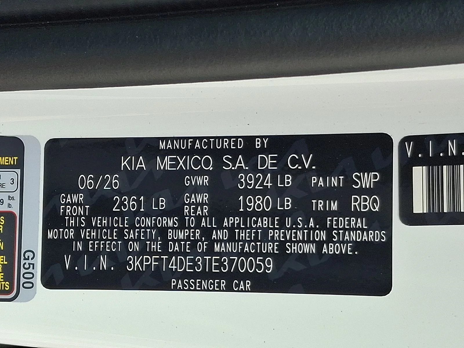 New 2026 White Kia LXS image 21