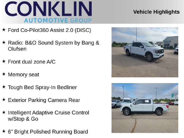 Used 2022 White Metallic Ford Lariat image 2