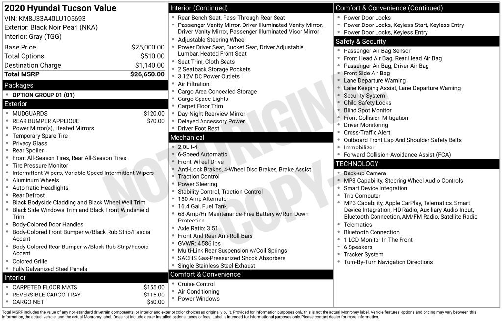 Used 2020 Black Hyundai Value image 4