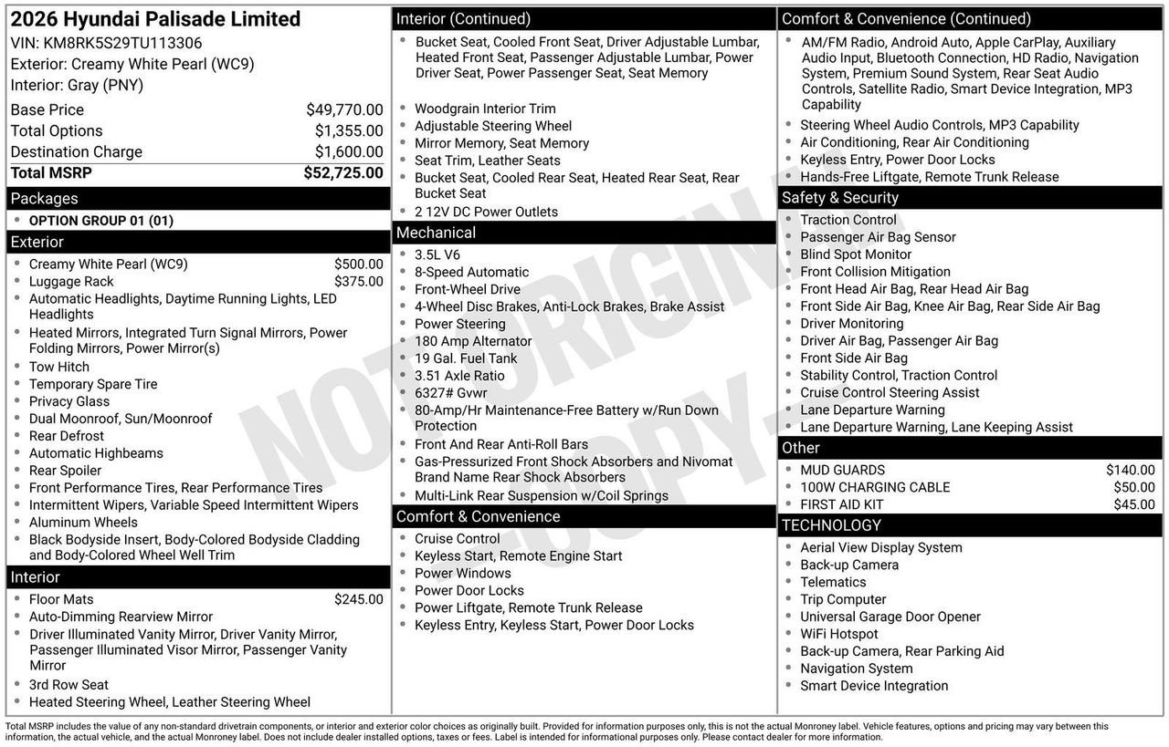 New 2026 Creamy White Pearl Hyundai Limited FWD image 4