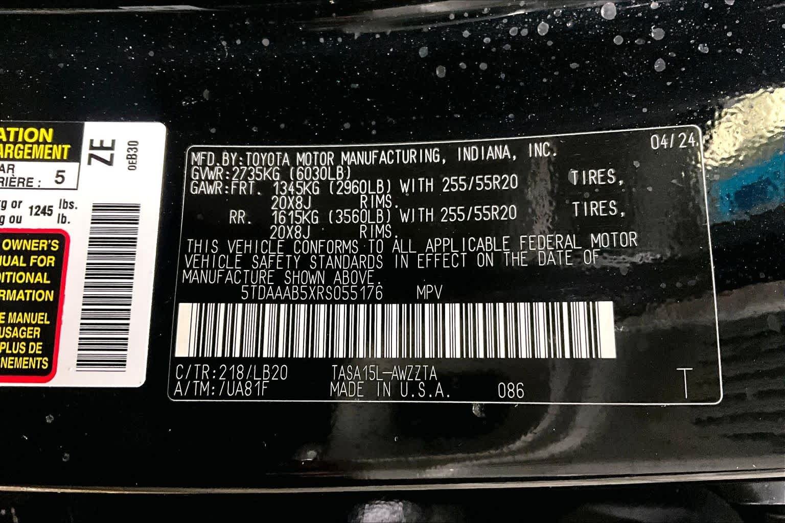 Certified Used 2024 Midnight Black Metallic Toyota Platinum image 34