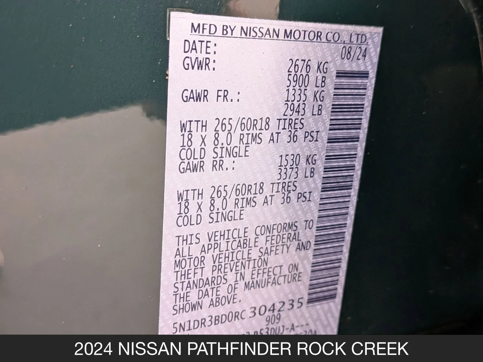 Used 2024 Obsidian Green Pearl/Super Black Nissan Rock Creek image 24