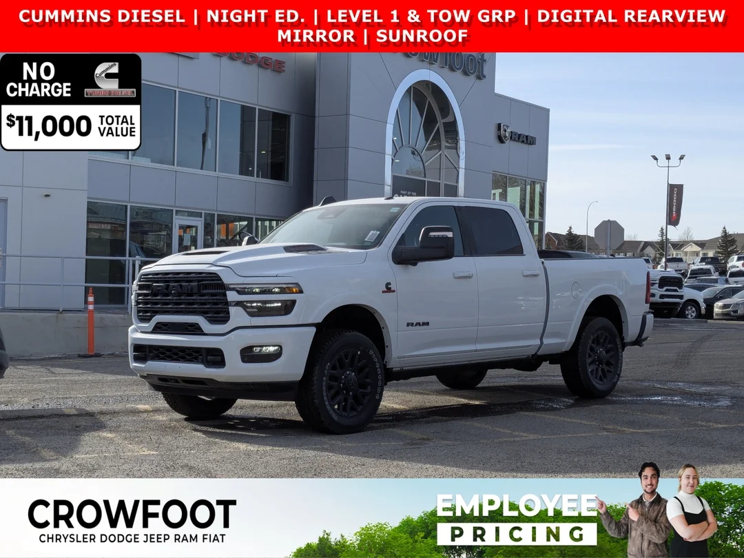 New 2026 White RAM Limited - - 4x4 - Cummins Diesel - Night Ed. - Level 1 & Tow Grp & More! image 1