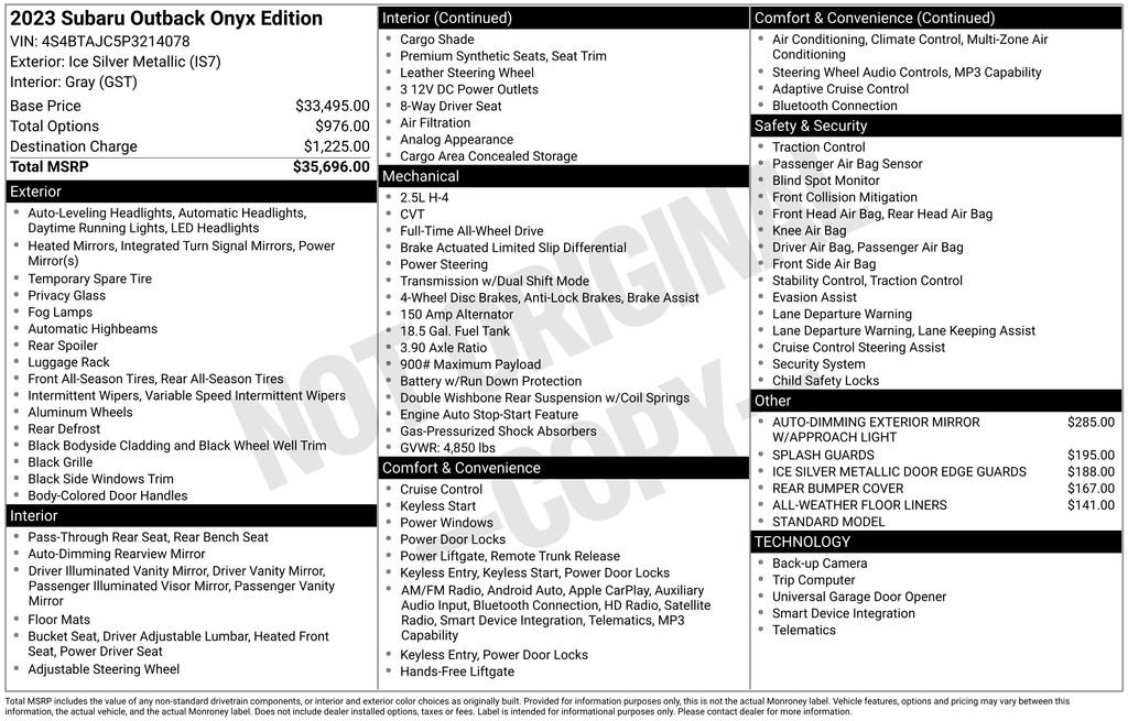 Certified Used 2023 Silver Subaru Onyx Edition image 10