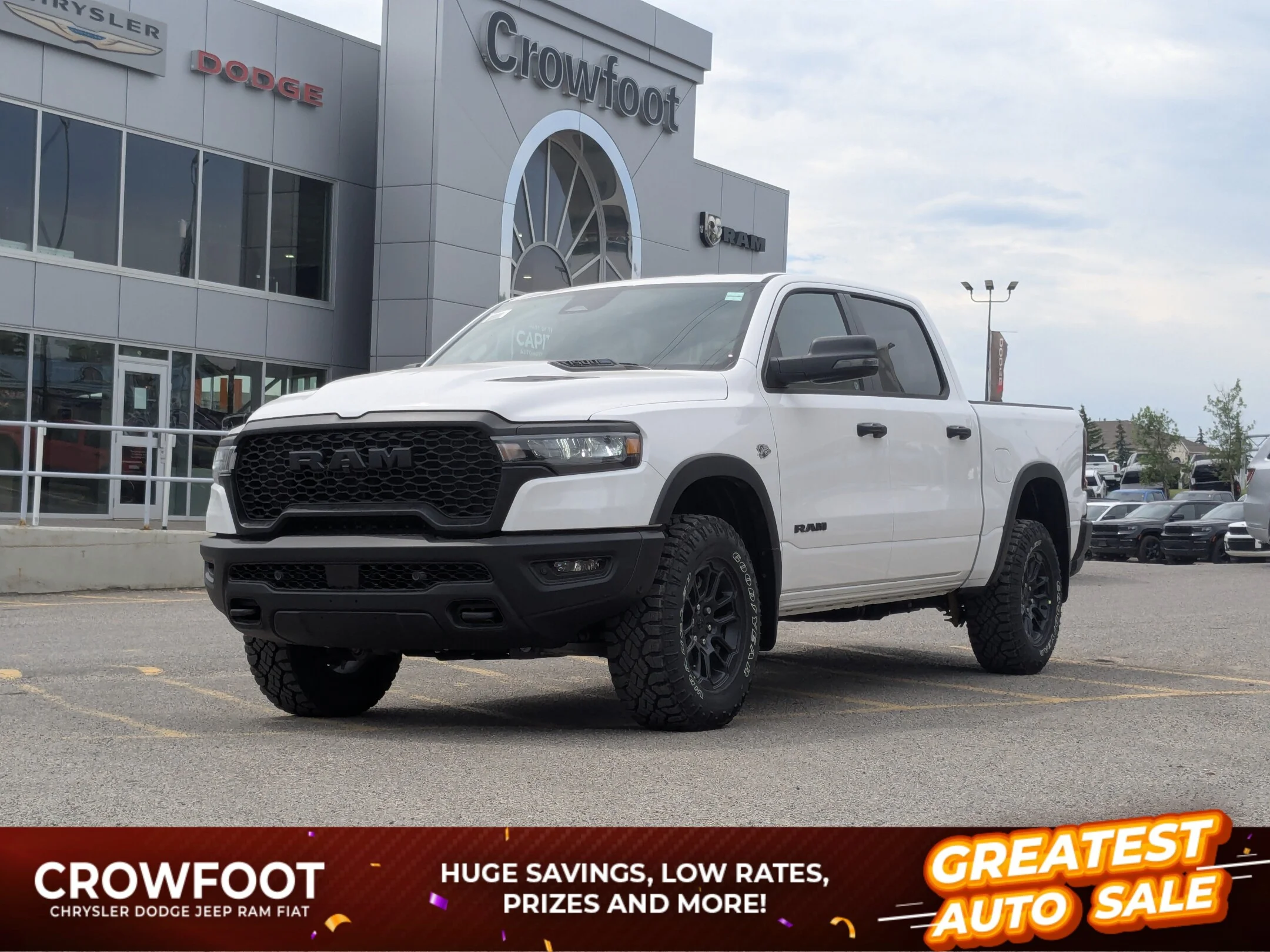 New 2026 White RAM Rebel - - Steel Sport Hood - Trailer Brake Control - Skid Plates - Rear Wheelhouse Liners & More! image 1