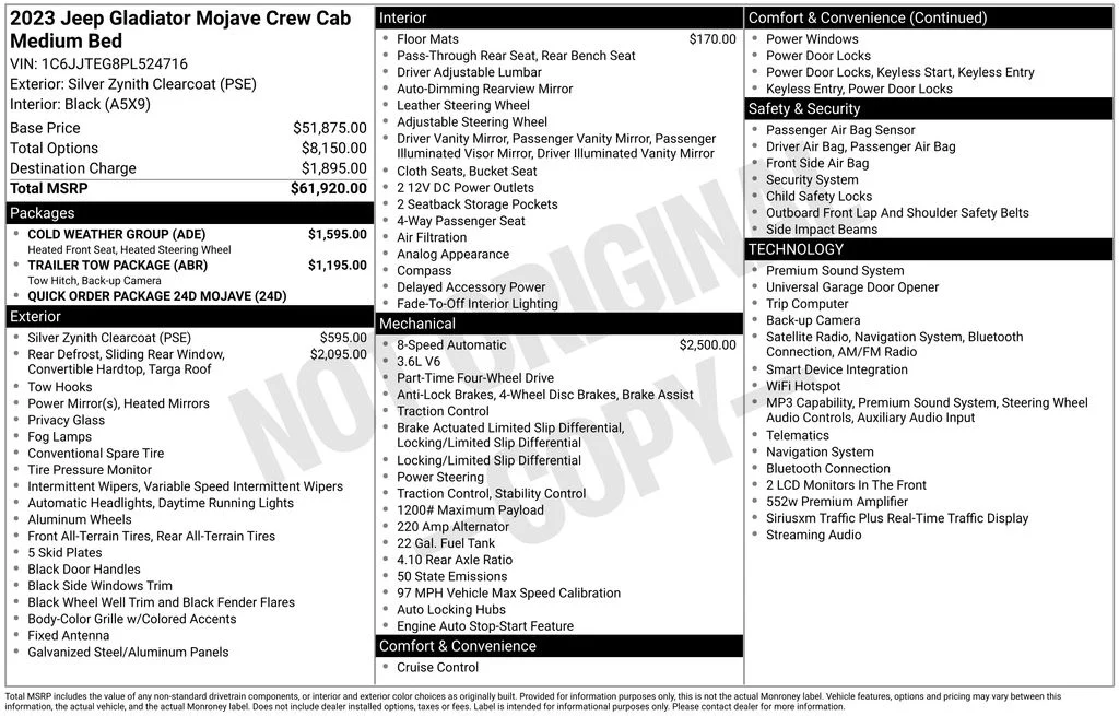 Used 2023 Silver Jeep Mojave image 1