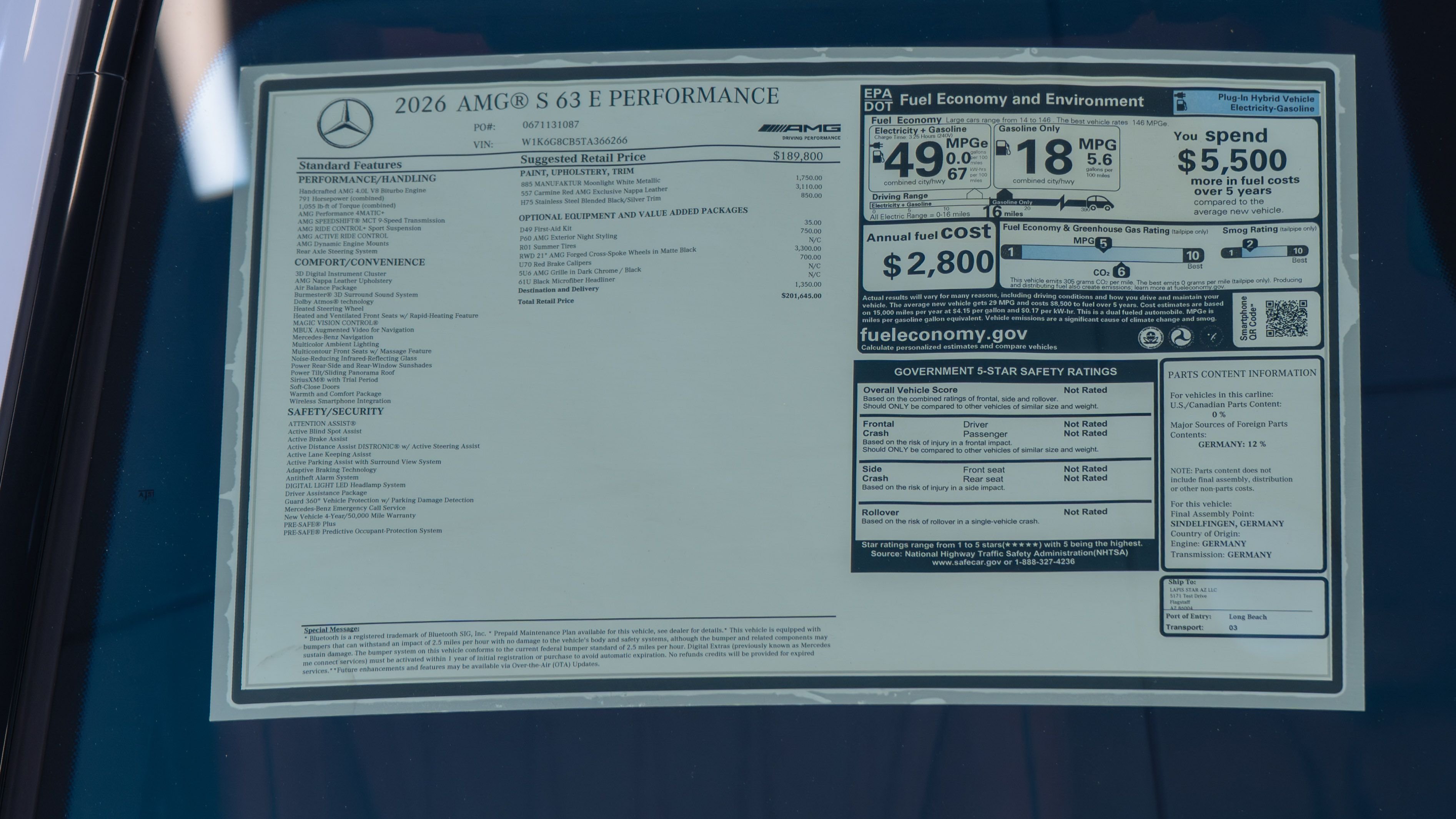 New 2026 MANUFAKTUR Moonlight White Metallic Mercedes-Benz S 63 E AMG® image 36