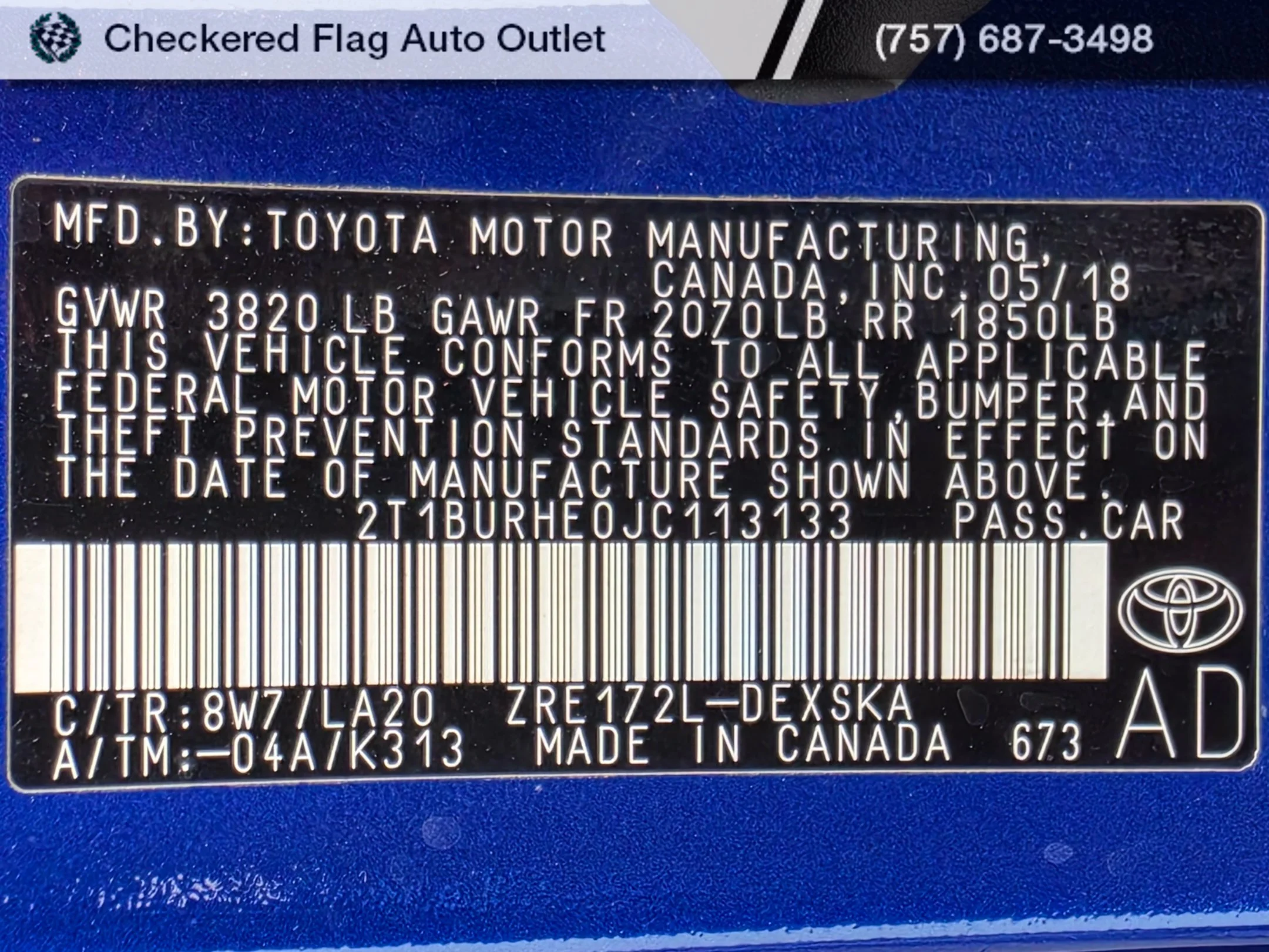 Used 2018 Blue Crush Metallic Toyota XSE image 21
