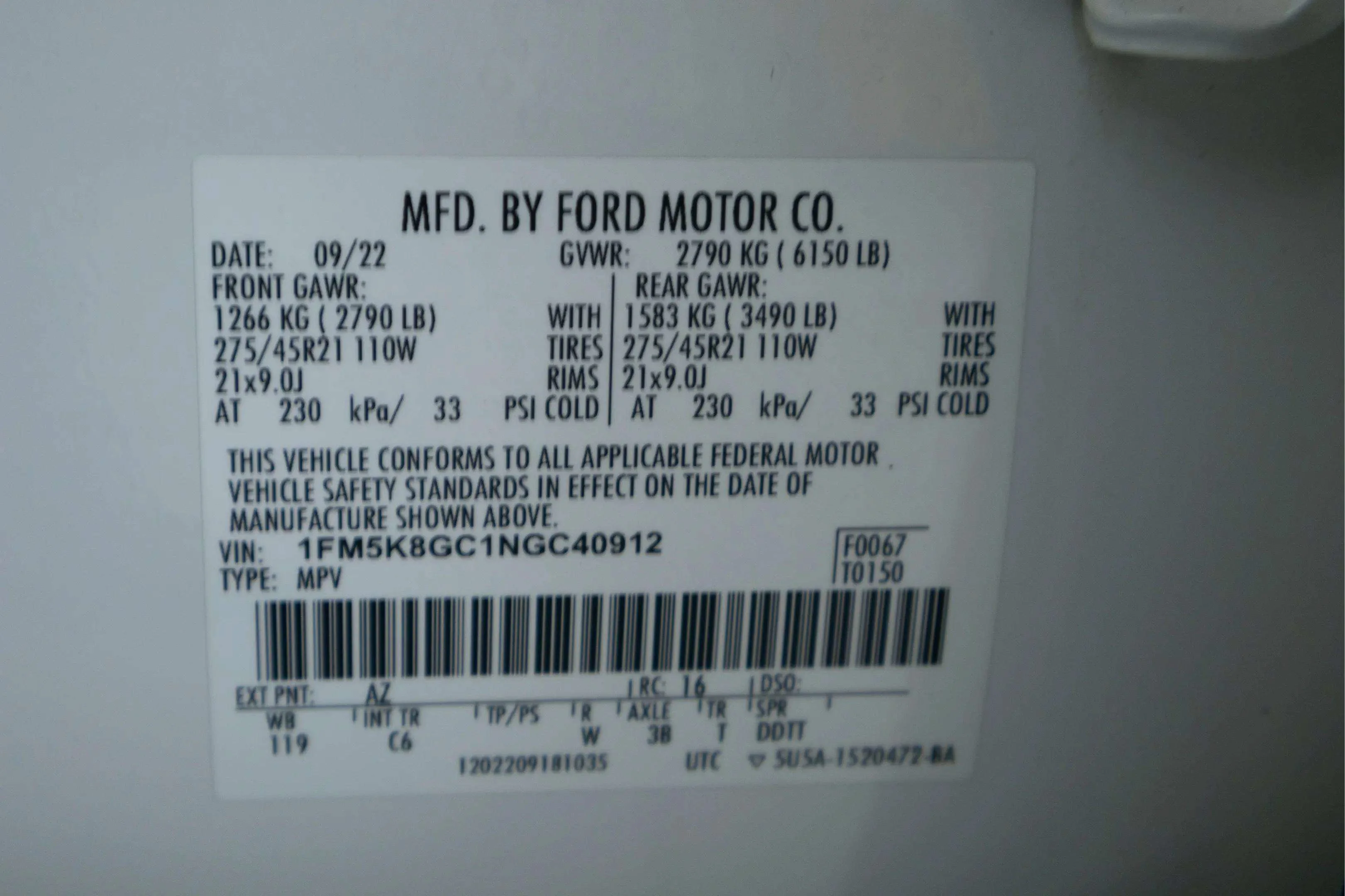 Used 2022 STAR WHITE METT Ford ST image 27