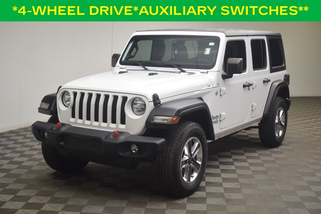 Used 2021 Bright White Clearcoat Jeep Unlimited Sport image 3
