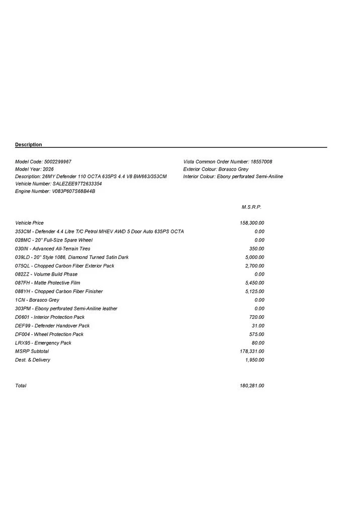 New 2026 Borasco Grey Land Rover OCTA image 3